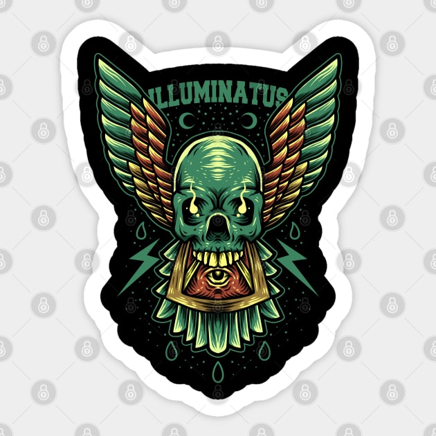 illuminati skull Sticker by donipacoceng